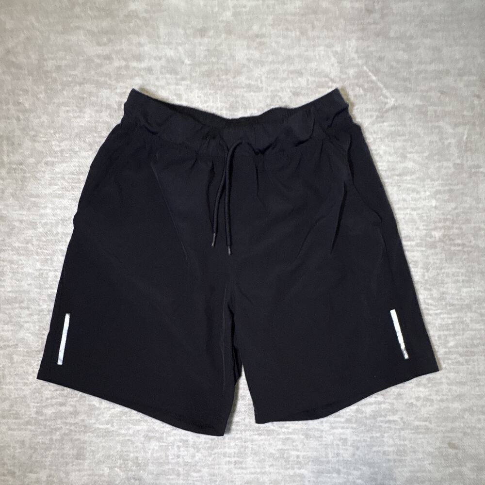 Jockey Sport Men's Black Mesh Athletic Shorts Drawstring Elastic Waist M 9in
